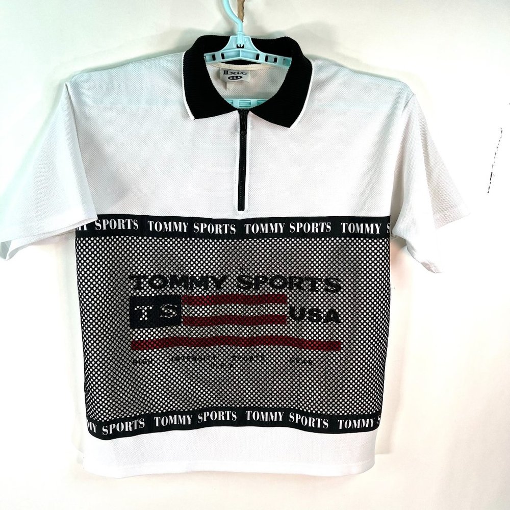 Tommy Sports Men's Mesh Polo White T-Shirt Size XL